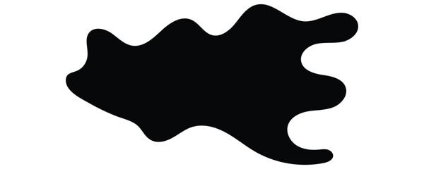 Black amorphous shape with flowing curves abstract blob