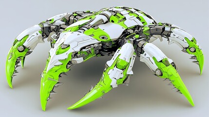 Detailed illustration of a vibrant, mechanical creature.