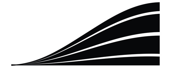 Black curved lines on white background abstract curves