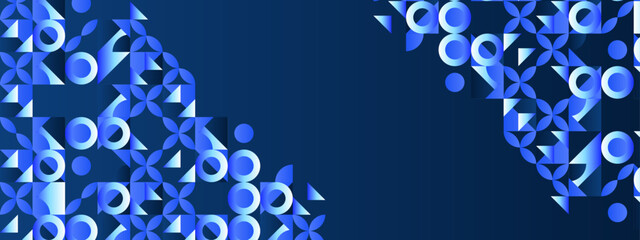 Fototapeta na wymiar Blue geometric abstract design suitable for modern web backgrounds, packaging designs, and digital prints for a contemporary aesthetic feel.