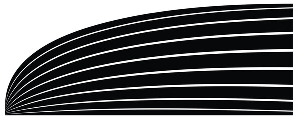 Black and white curved stripes abstract background