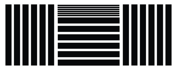 Black and white vertical and horizontal stripes abstract geometric