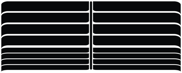 Black horizontal stripes with rounded corners white