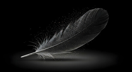 Single black feather