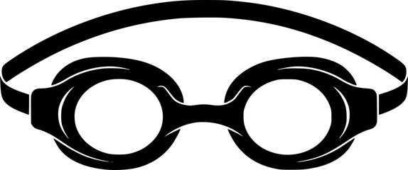 Silhouette of swimming goggles perfect for underwater vision and competitive swimming
