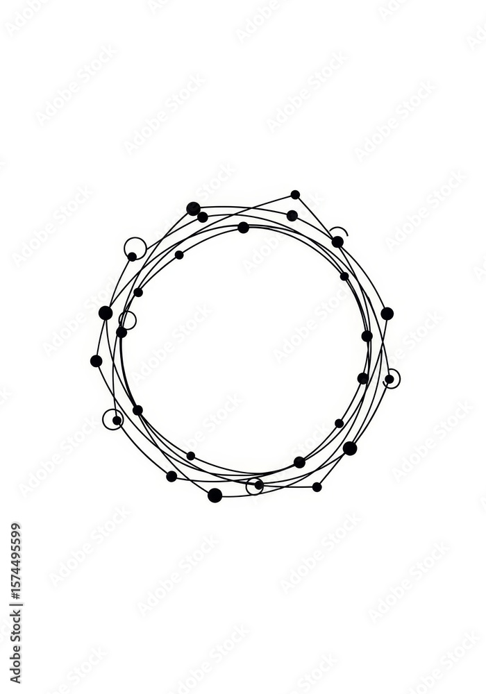 Poster abstract circular network design - elegant abstract design featuring a circular network of interconn
