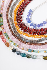 Colorful Gemstone Beads Collection Featuring Tanzanite, Garnet, Orange Garnet, Labradorite,...