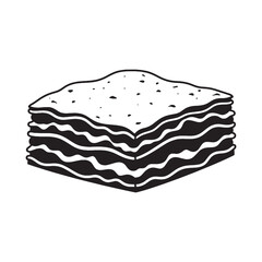 The baked layers of comfort – Lasagna silhouette transformed into soft Lasagna vector – Lasagna illustration

