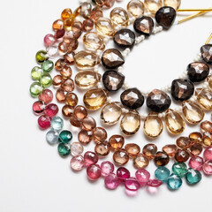 Elegant Gemstone Beads Collection Featuring Gold Sheen Sapphire, Citrine, Andalusite, and Tourmaline

