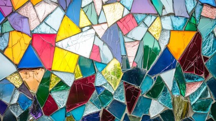 Fototapeta premium Vibrant Shards of Broken Glass Reflection