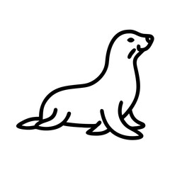 Obraz premium Bold Line Art Seal Illustration Simple Aquatic Mammal Design Graphic