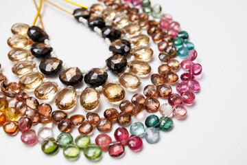 Elegant Gemstone Beads Collection Featuring Gold Sheen Sapphire, Citrine, Andalusite, and Tourmaline

