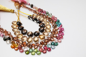 Elegant Gemstone Beads Collection Featuring Gold Sheen Sapphire, Citrine, Andalusite, and Tourmaline

