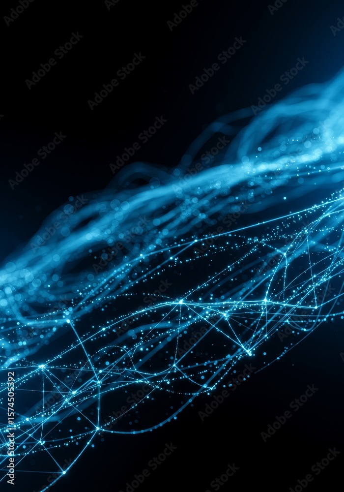 Poster network flow - abstract of a flowing network, showcasing connections and data streams. perfect for t