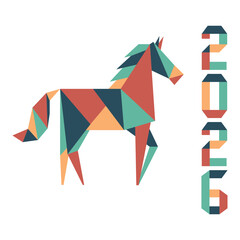 New Year Horse Symbol 2026 Chinese Zodiac Origami
