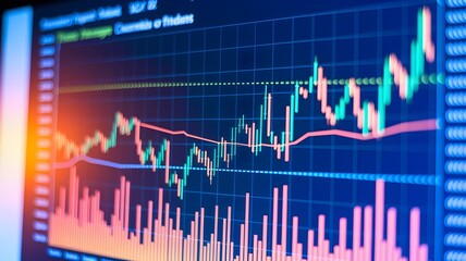 Naklejka premium Financial Chart: An image that represents financial data with various charts and graphs, signifying market trends and investment analysis.