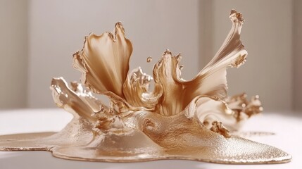 Luxurious Gold Shapes Spilling in Abstract Background