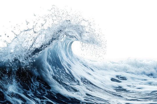 Dynamic ocean wave clipart png, sea water splash, powerful breaking wave stock image, aquatic element, oceanography resource, isolated on transparent background