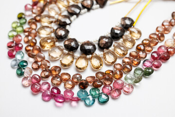 Elegant Gemstone Beads Collection Featuring Gold Sheen Sapphire, Citrine, Andalusite, and Tourmaline

