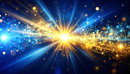 Radiant light burst with glowing particles high resolution photo