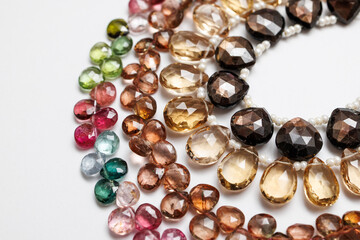 Elegant Gemstone Beads Collection Featuring Gold Sheen Sapphire, Citrine, Andalusite, and Tourmaline

