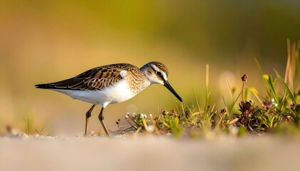 Tall-legged bird walking through shallow water high resolution photo