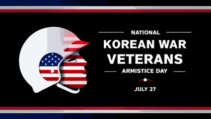 Vector art of a helmet with the american flag commemorates korean war veterans