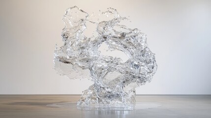 Liquid Sculpture in Mid Air with Reflective Light