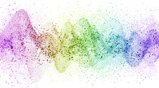 Abstract rainbow design with textured, speckled effect - Powered by Adobe