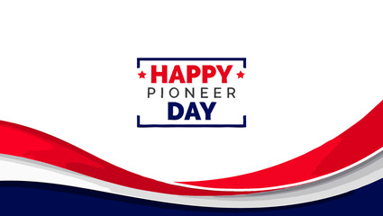 Vector art of happy pioneer day celebration with american flag background design