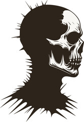 Design of creepy skull head