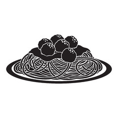 Twists of tradition and taste – Spaghetti silhouette drawn with flowing Spaghetti vector – Spaghetti illustration

