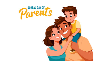 Vector art of a happy family celebrates global day of parents with love and joy