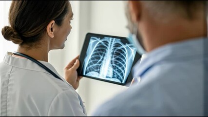 Lung Cancer Awareness Essential for Early Detection and Treatment as Healthcare Professionals Analyze X Ray Images for Patient Care - Powered by Adobe