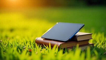 Digital Learning Outdoors – Tablet with Blue Clip on Books in Green Grass

Outdoor Education Scene – Blue-Clipped Tablet & Books on Lush Grass

E-Learning in Nature – Tablet on Books in Green Grass Se