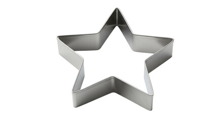 Obraz premium A shiny metal starshaped cookie cutter against a black backdrop