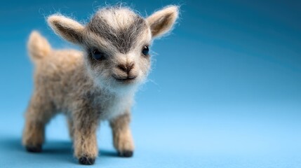 cute goat figure made of felt for playful decoration and creative craft ideas