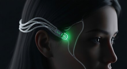 Cybernetic Woman Exploring the Fusion of Technology and Humanity. AI Generated