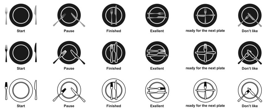 table manner icon set vector illustration isolated on white background.