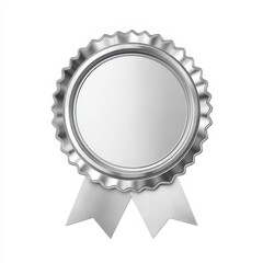 Silver Award Seal. Blank Medal Badge Certificate Icon for Sports and Achievement