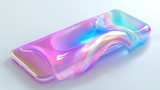 Abstract iridescent phone case design.