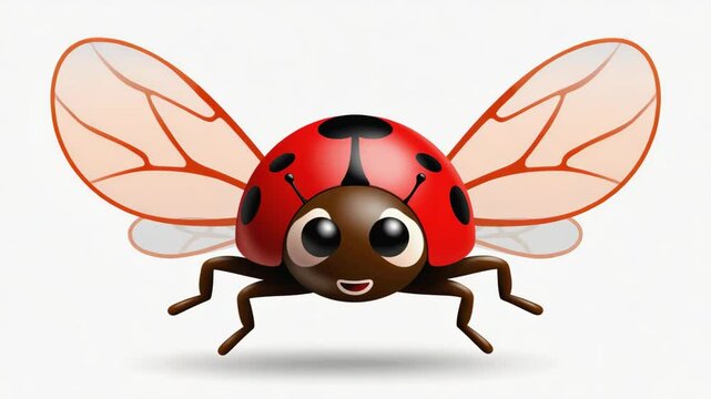 3D cute cartoon character ladybug blinking eyes loop motion.ai 