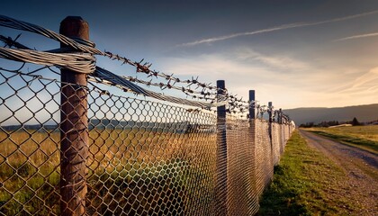 a wire fence with barbed wire on it