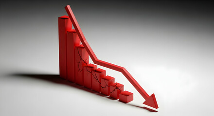Cracked Red Graph: Economic Downturn