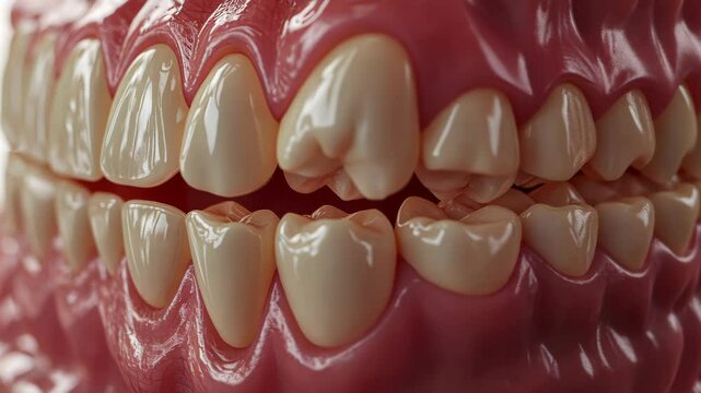 Close-up of misaligned teeth in a 3D model
