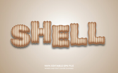 Shell 3D editable text style effect	
