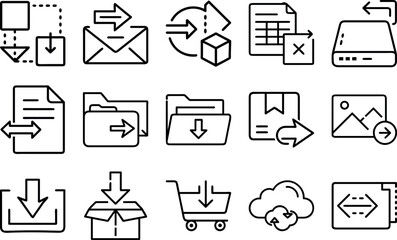 Set of Import Icons Vector Pack for International Trade and Logistics