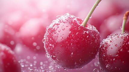 Pattern of red freshness cherries