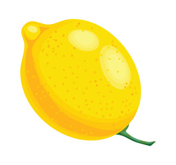 Juicy and vibrant, a whole lemon with its bright yellow rind and attached green stem captures the essence of fresh citrus, promising an explosion of tart flavor and refreshing aroma