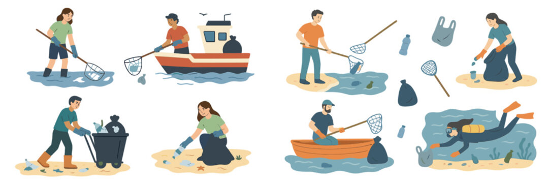 Community members engage in beach cleanup to protect marine life and promote environmental awareness